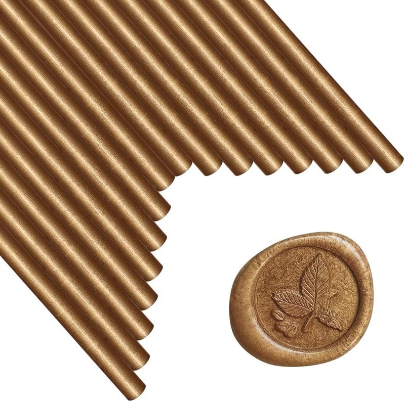 ANBOSE Wax Seal Sticks, 16 Pieces Glue Gun Sealing Wax Sticks for Wax Seal Stamp, Brown Wax Seal Stick for 0.44 Inch Glue Gun, for Wedding Invitations, Cards, Envelopes - Image 1